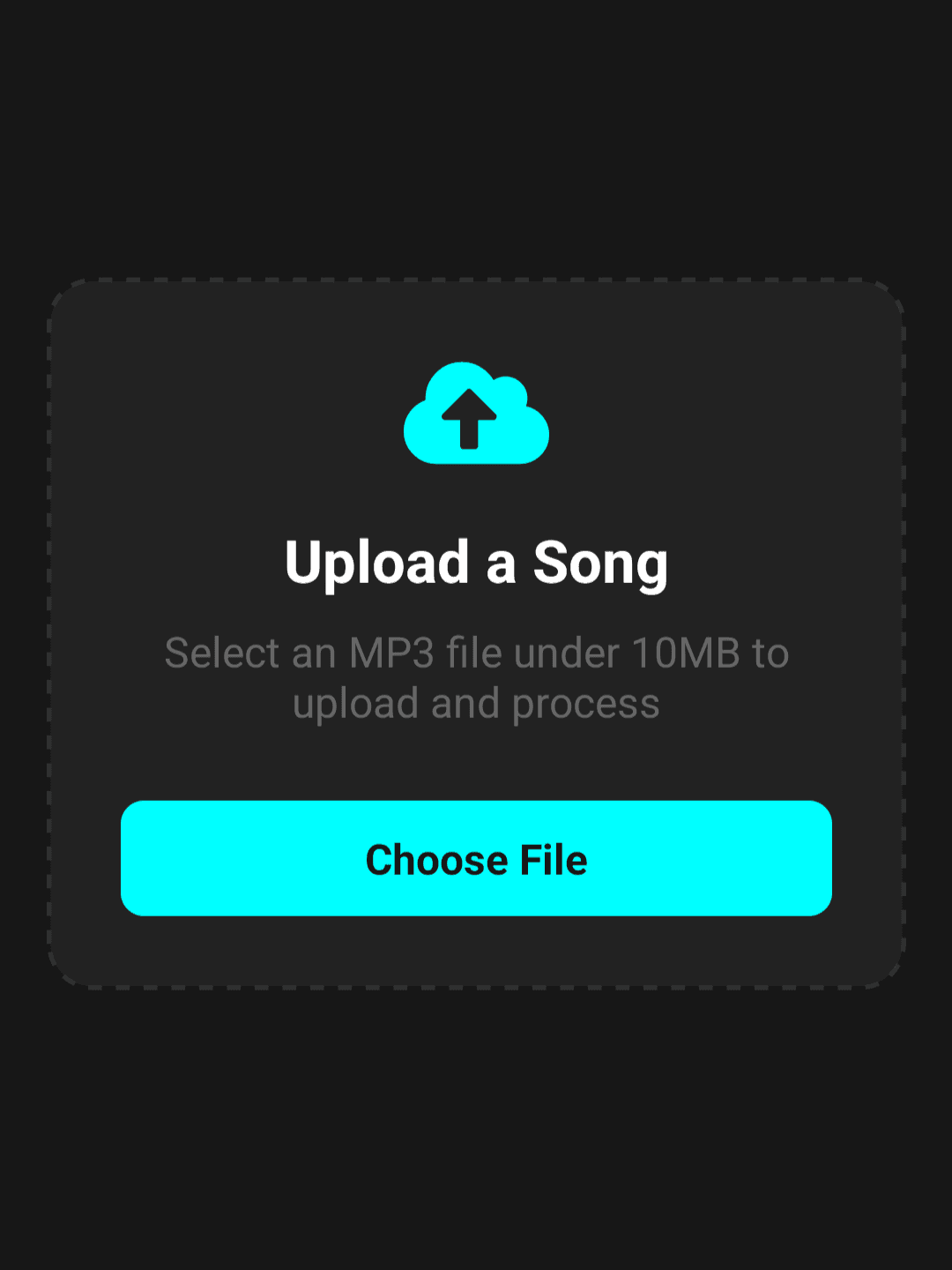SingWithMe upload interface