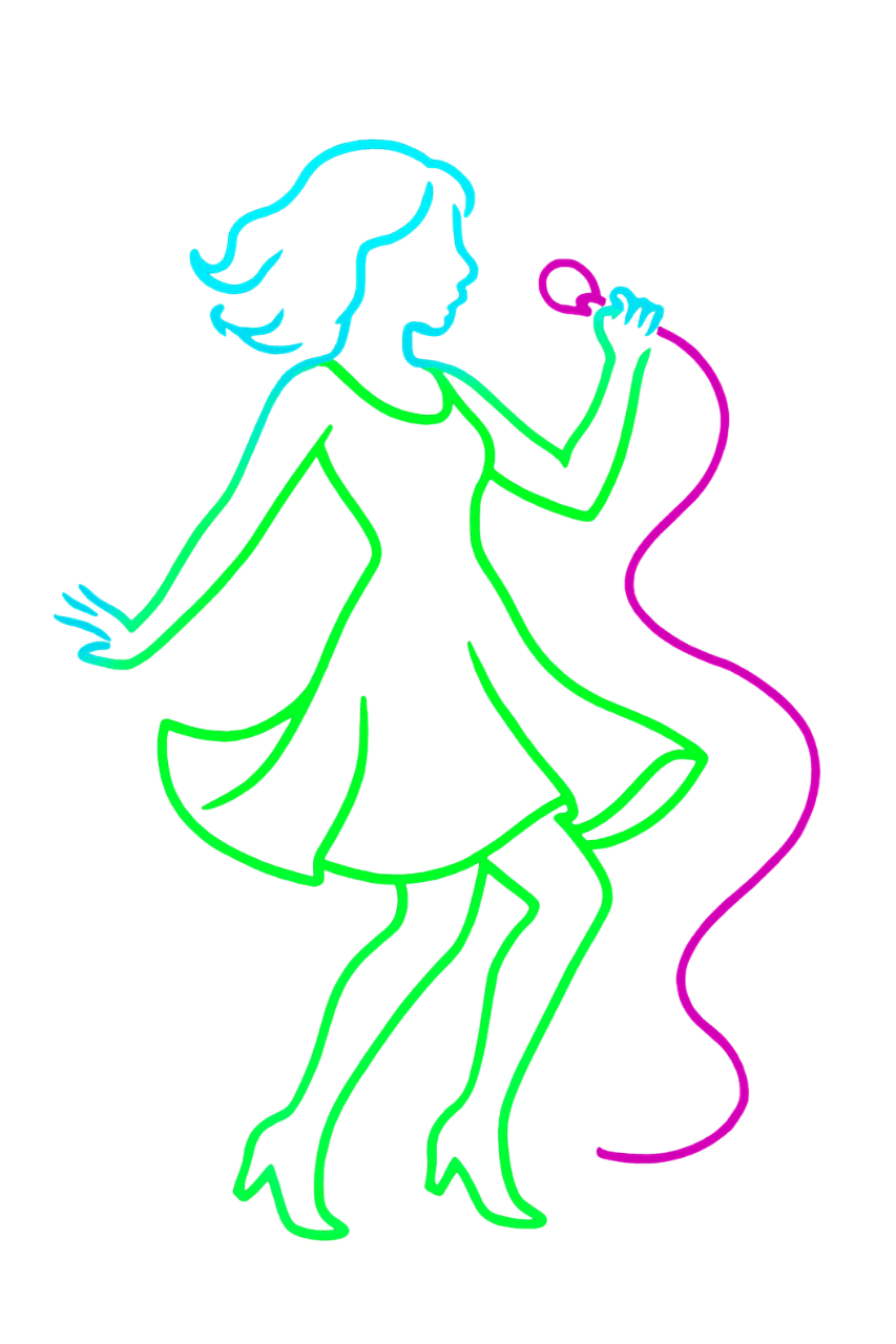 Neon person singing illustration